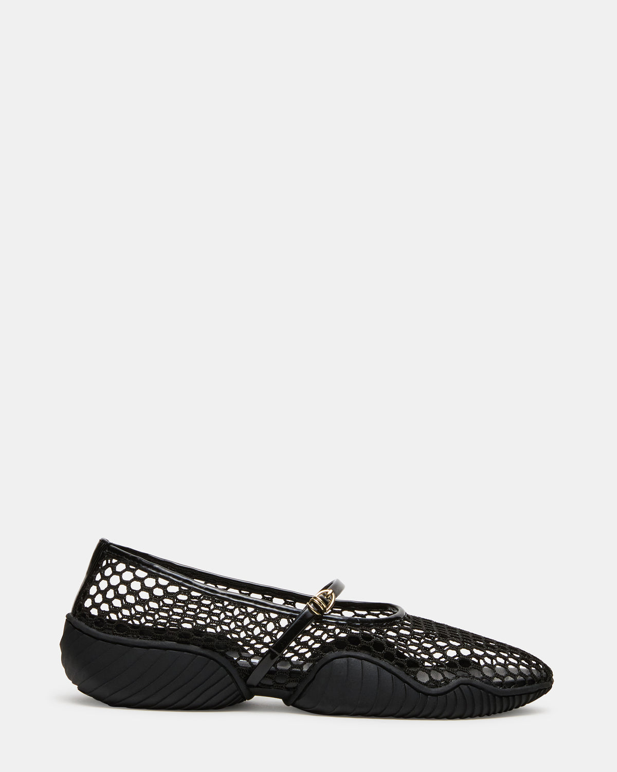 VICKEE Black Mesh Mary Jane Buckle Chunky Sole Ballet Women's Sneaker - Steve Madden