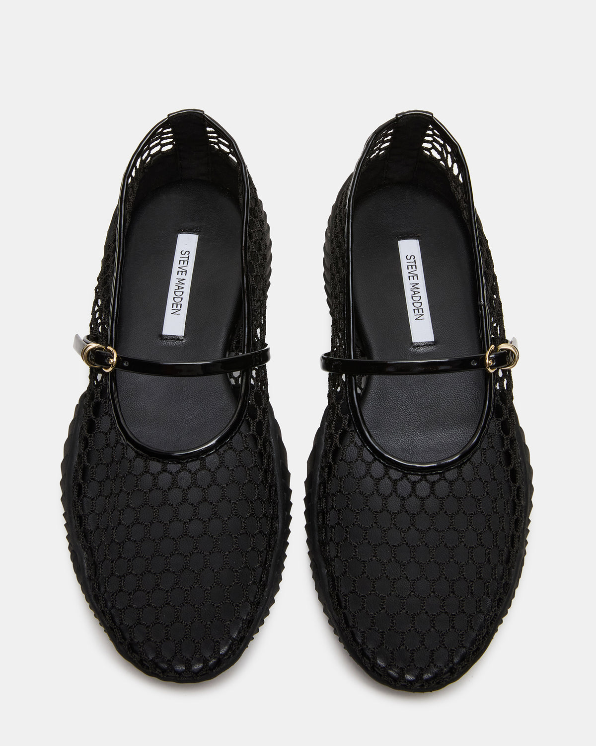 VICKEE Black Mesh Mary Jane Buckle Chunky Sole Ballet Women's Sneaker - Steve Madden