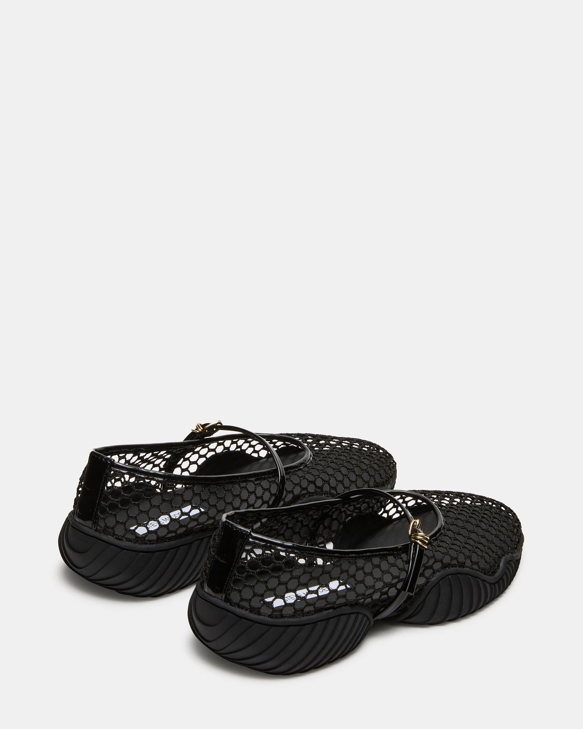 VICKEE Black Mesh Mary Jane Buckle Chunky Sole Ballet Women's Sneaker - Steve Madden
