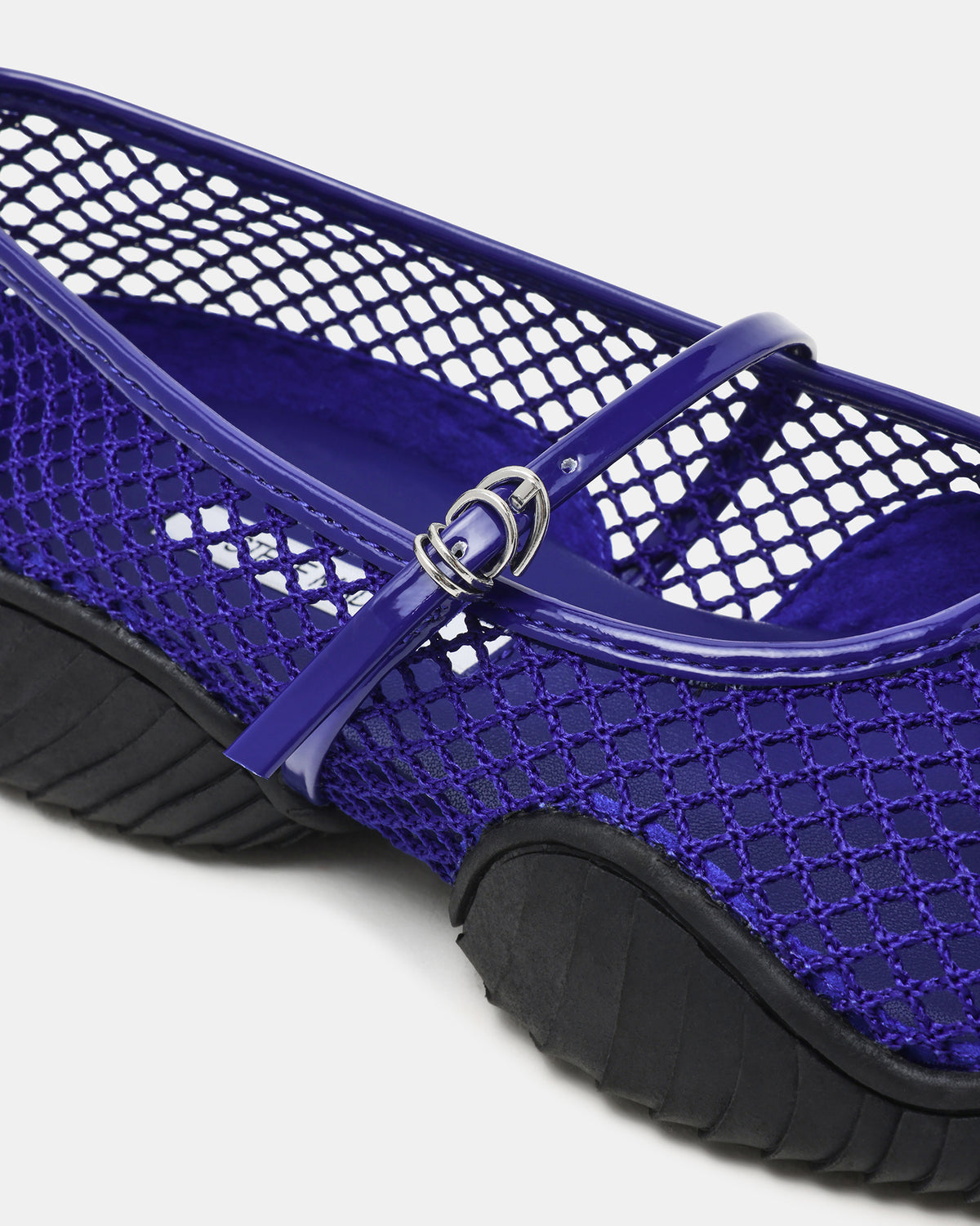 VICKEE Blue Mesh Mary Jane Buckle Chunky Sole Ballet Women's Sneaker - Steve Madden