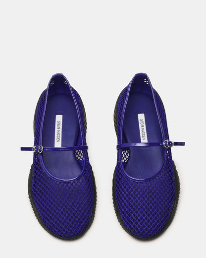 VICKEE Blue Mesh Mary Jane Buckle Chunky Sole Ballet Women's Sneaker - Steve Madden
