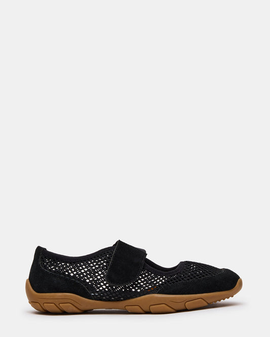 BANKS Black Mesh Velcro Mary Jane Women's Sneaker - Steve Madden