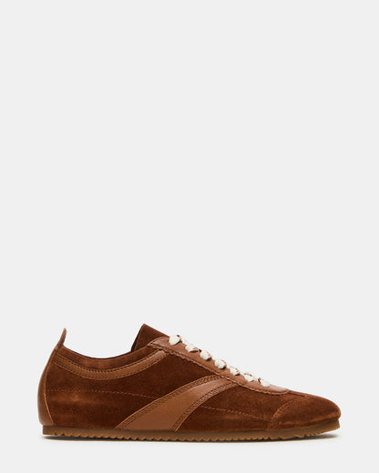JAYE Chestnut Suede Low-Top Lace-Up Women's Sneaker - Steve Madden