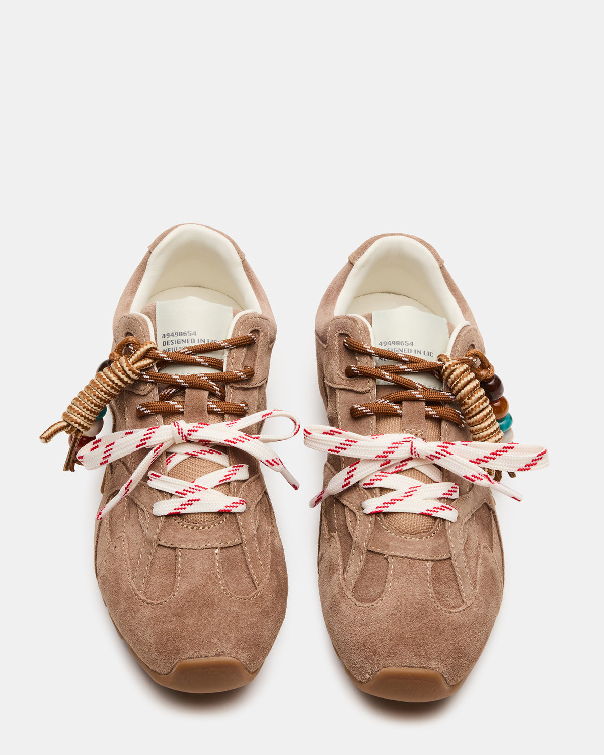 AZIEL Charm Taupe Suede Low-Top Lace-Up Women's Sneakers - Steve Madden
