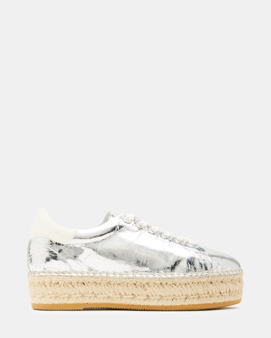 BECKY Silver Multi Women's Espadrille Platform Casual Sneakers - Steve Madden