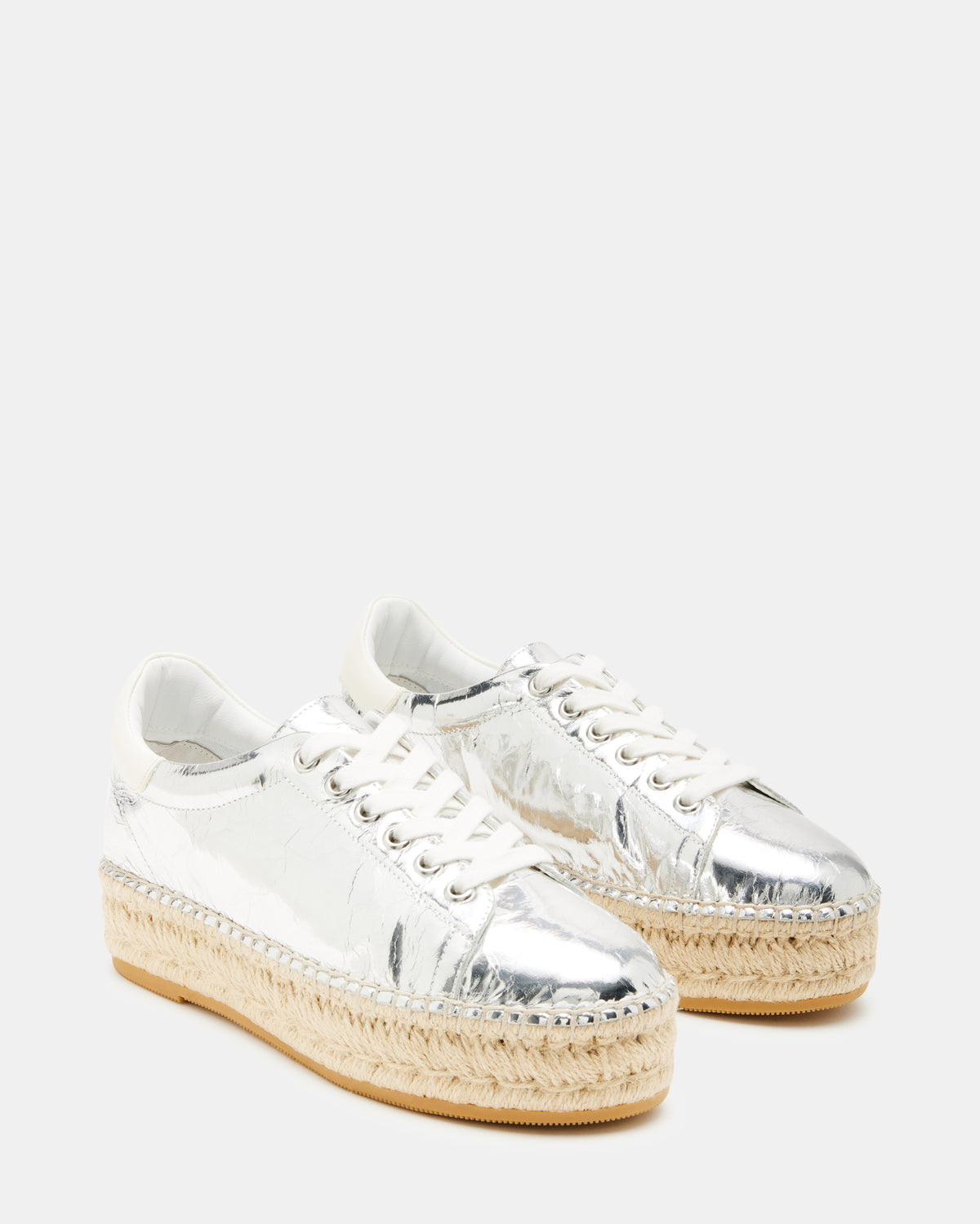 BECKY Silver Multi Women's Espadrille Platform Casual Sneakers - Steve Madden