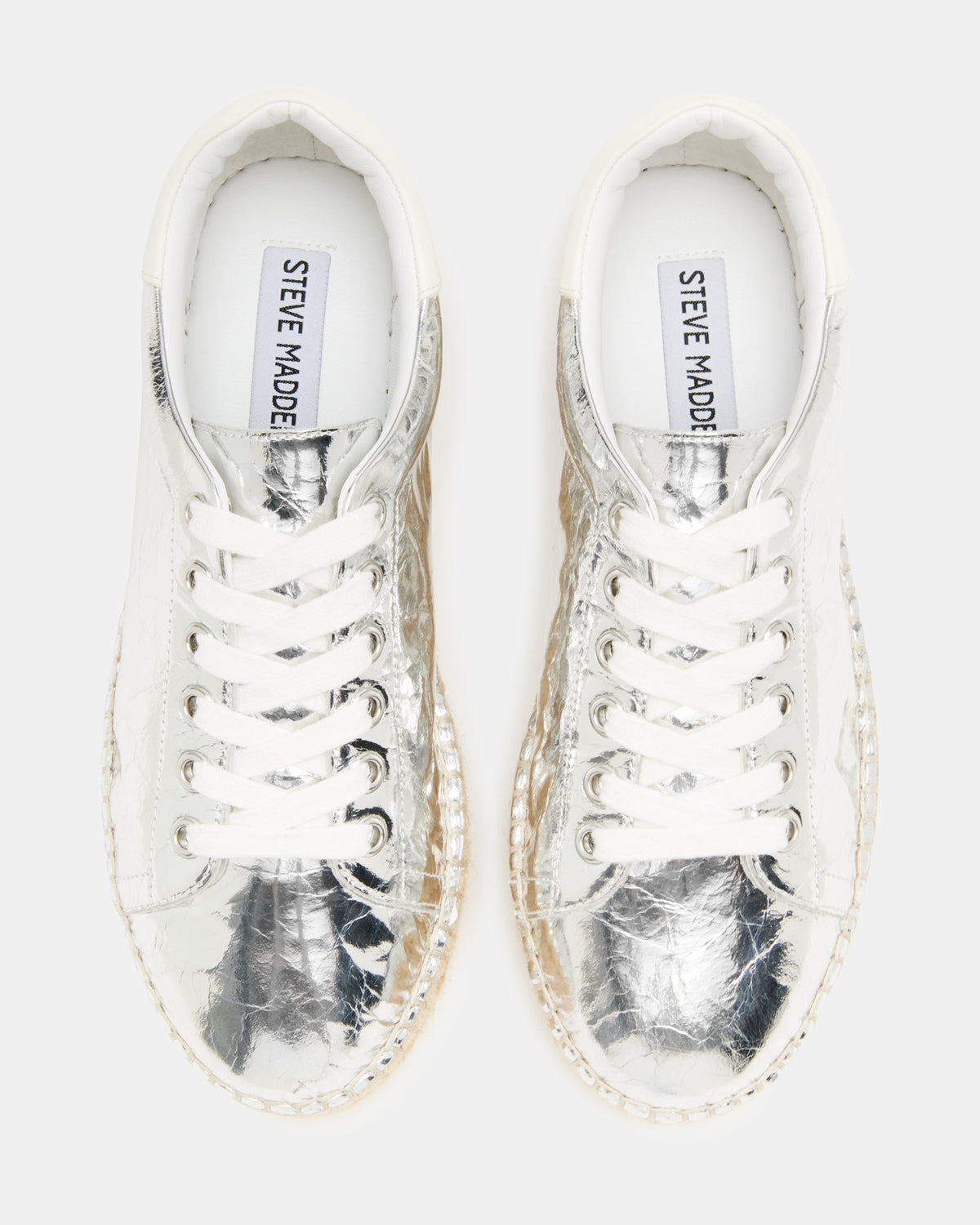 BECKY Silver Multi Women's Espadrille Platform Casual Sneakers - Steve Madden