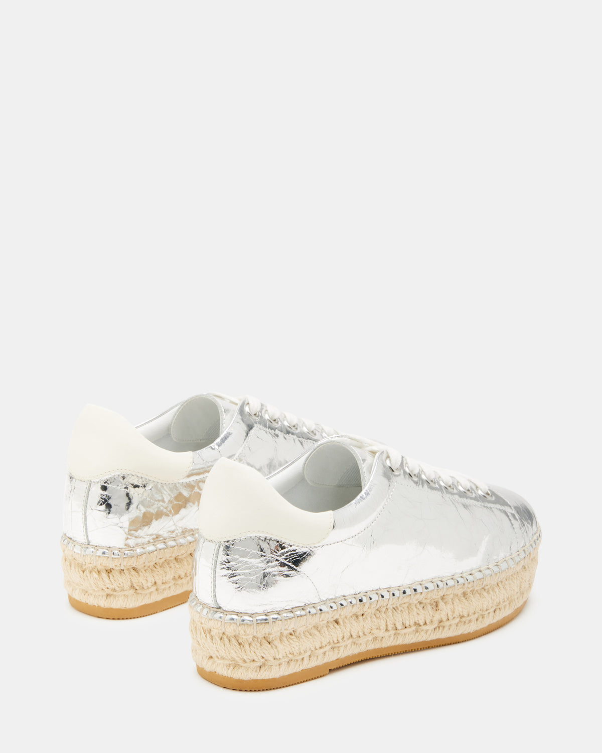 BECKY Silver Multi Women's Espadrille Platform Casual Sneakers - Steve Madden