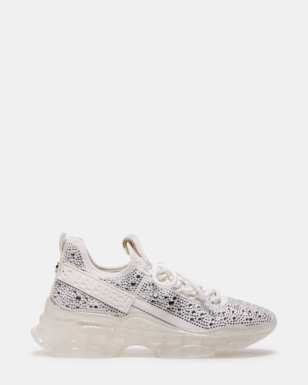 MAXIMA White Rhinestones Sneakers | Women's Sneakers - Steve Madden