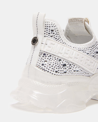 MAXIMA White Rhinestones Sneakers | Women's Sneakers - Steve Madden