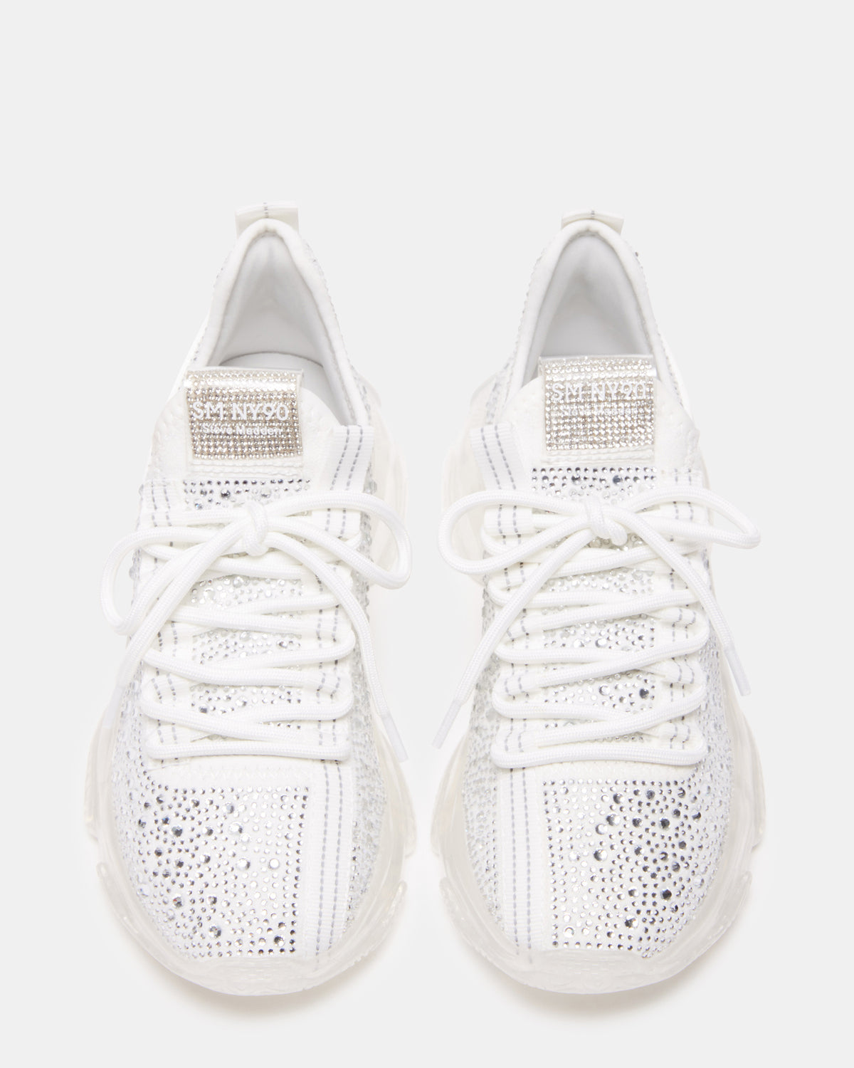 MAXIMA White Rhinestones Sneakers | Women's Sneakers - Steve Madden