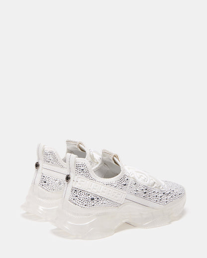 MAXIMA White Rhinestones Sneakers | Women's Sneakers - Steve Madden
