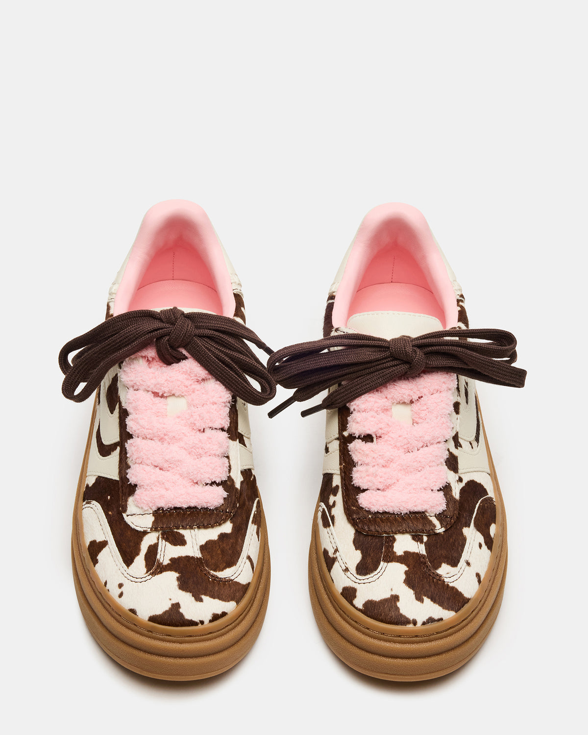 DODGE Brown Cow Print Low-Top Platform Women's Sneaker - Steve Madden