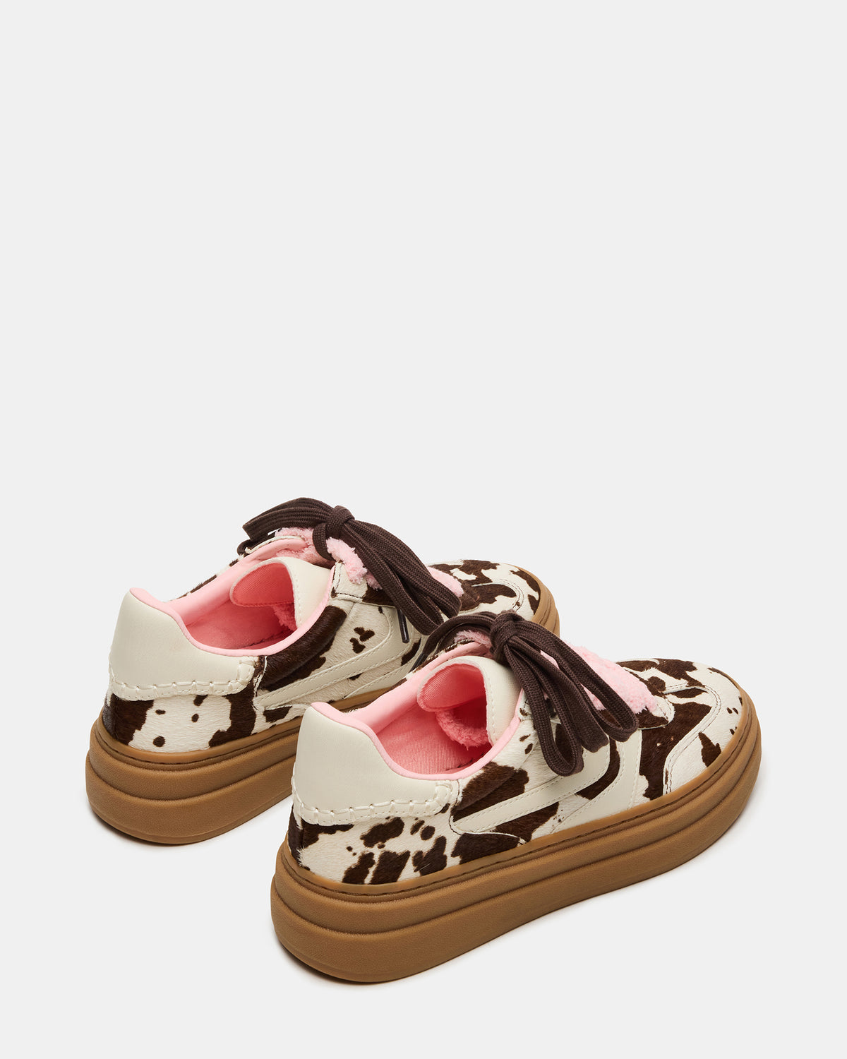 DODGE Brown Cow Print Low-Top Platform Women's Sneaker - Steve Madden