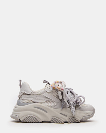 PRYCE Grey Low-Top Lace-Up Chunky Platform Women's Sneaker - Steve Madden