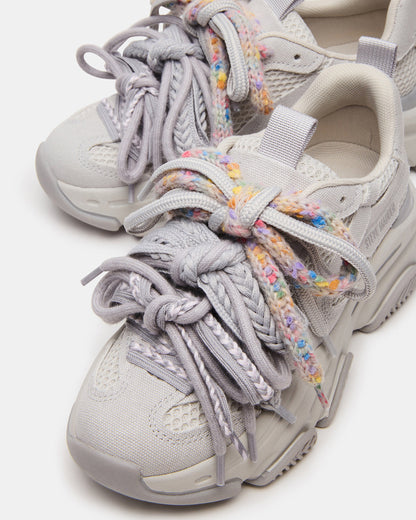PRYCE Grey Low-Top Lace-Up Chunky Platform Women's Sneaker - Steve Madden