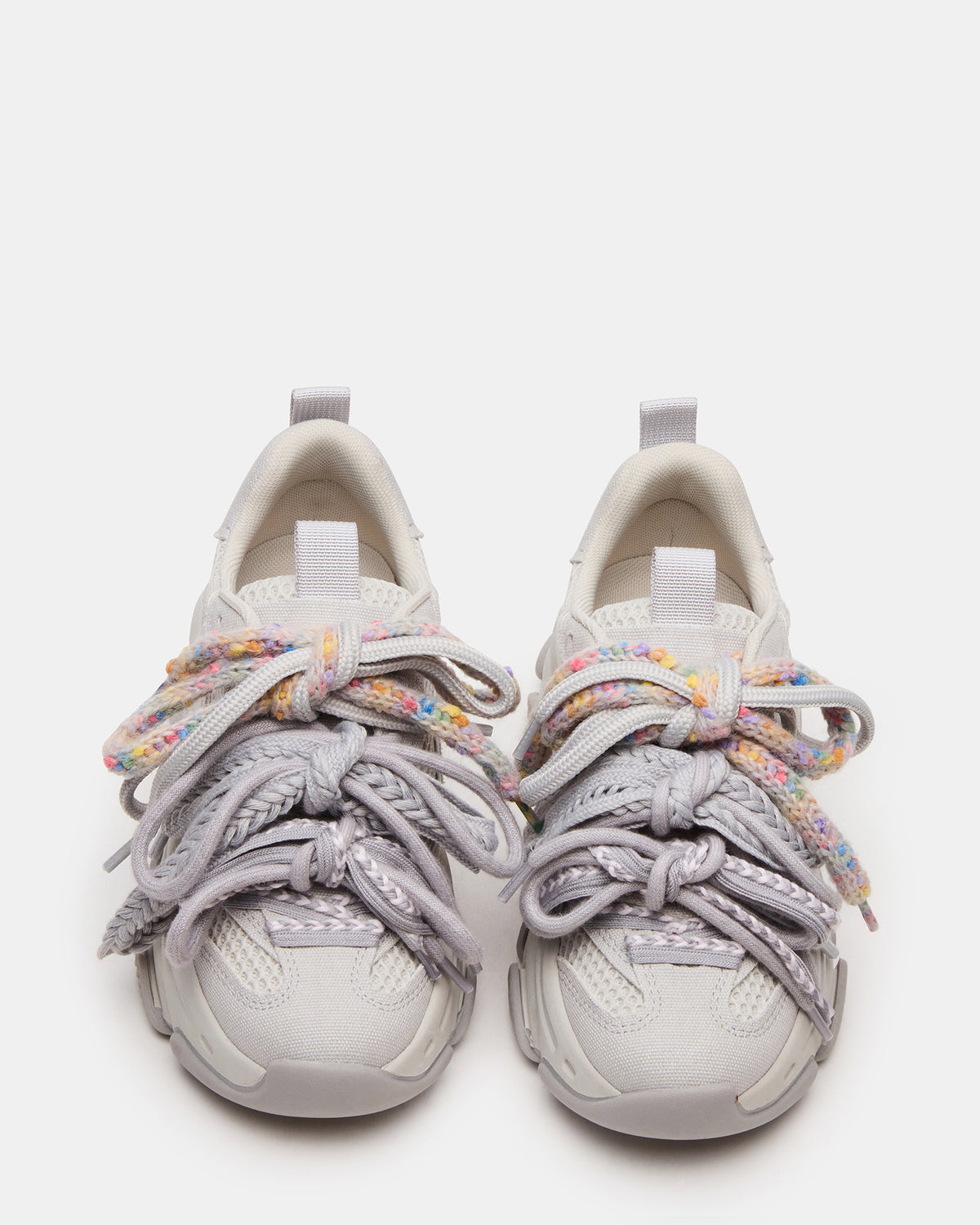 PRYCE Grey Low-Top Lace-Up Chunky Platform Women's Sneaker - Steve Madden
