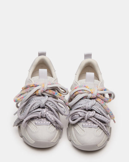 PRYCE Grey Low-Top Lace-Up Chunky Platform Women's Sneaker - Steve Madden