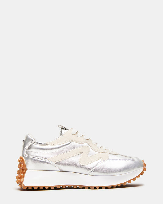 CAMPO Silver Lace-Up Women's Sneaker - Steve Madden