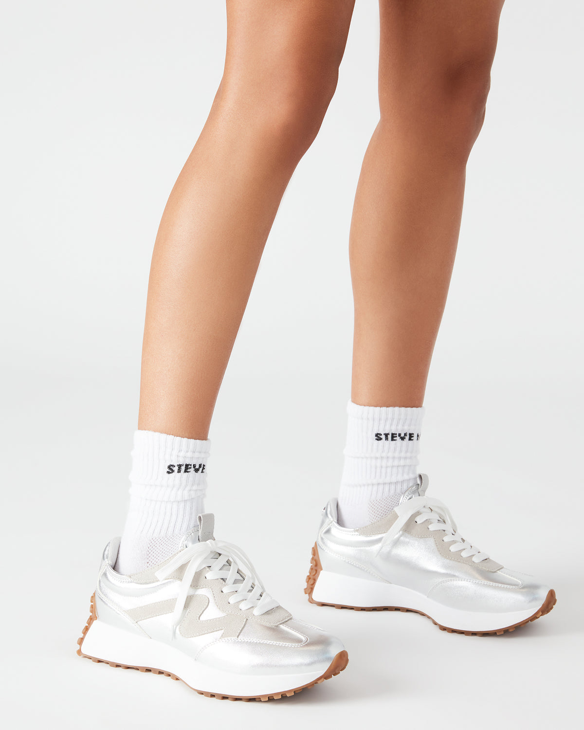 CAMPO Silver Lace-Up Women's Sneaker - Steve Madden