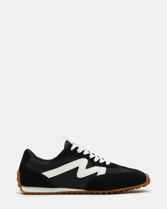 CASPER Black/White Low-Top Lace-Up Women's Sneaker - Steve Madden