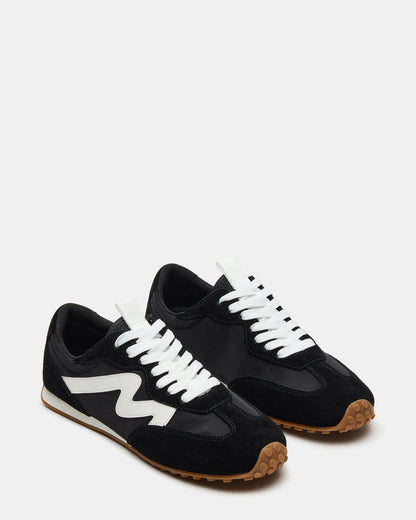 CASPER Black/White Low-Top Lace-Up Women's Sneaker - Steve Madden