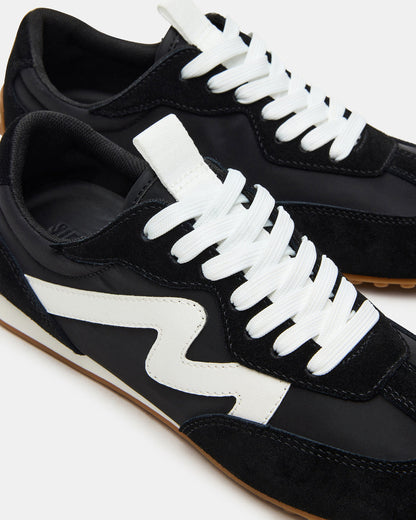 CASPER Black/White Low-Top Lace-Up Women's Sneaker - Steve Madden