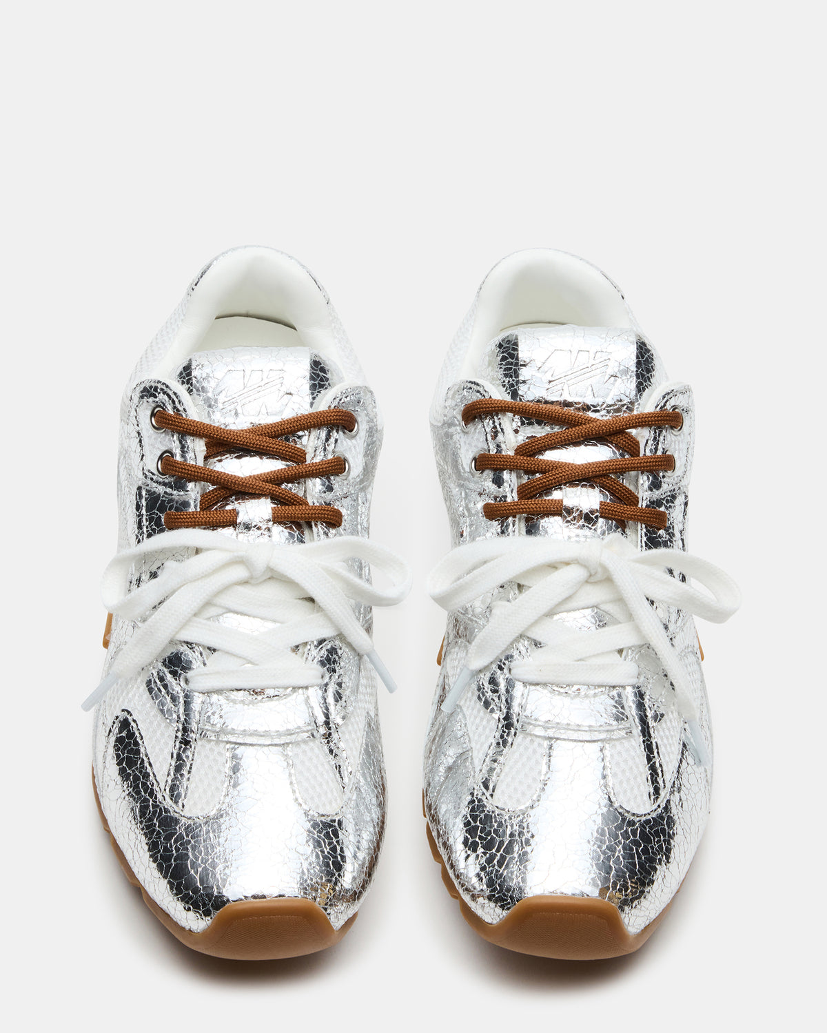 AZIEL Silver Low-Top Lace-Up Women's Sneakers - Steve Madden