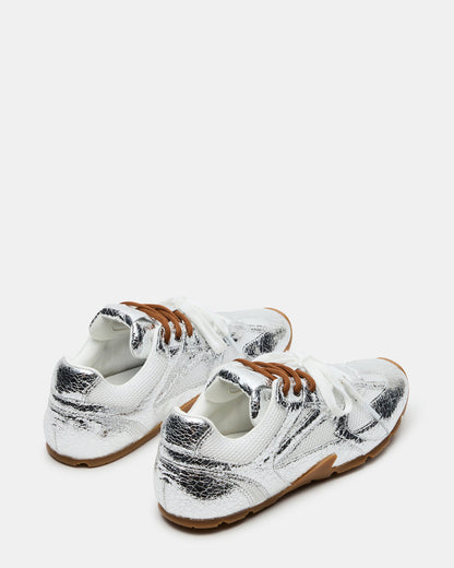 AZIEL Silver Low-Top Lace-Up Women's Sneakers - Steve Madden
