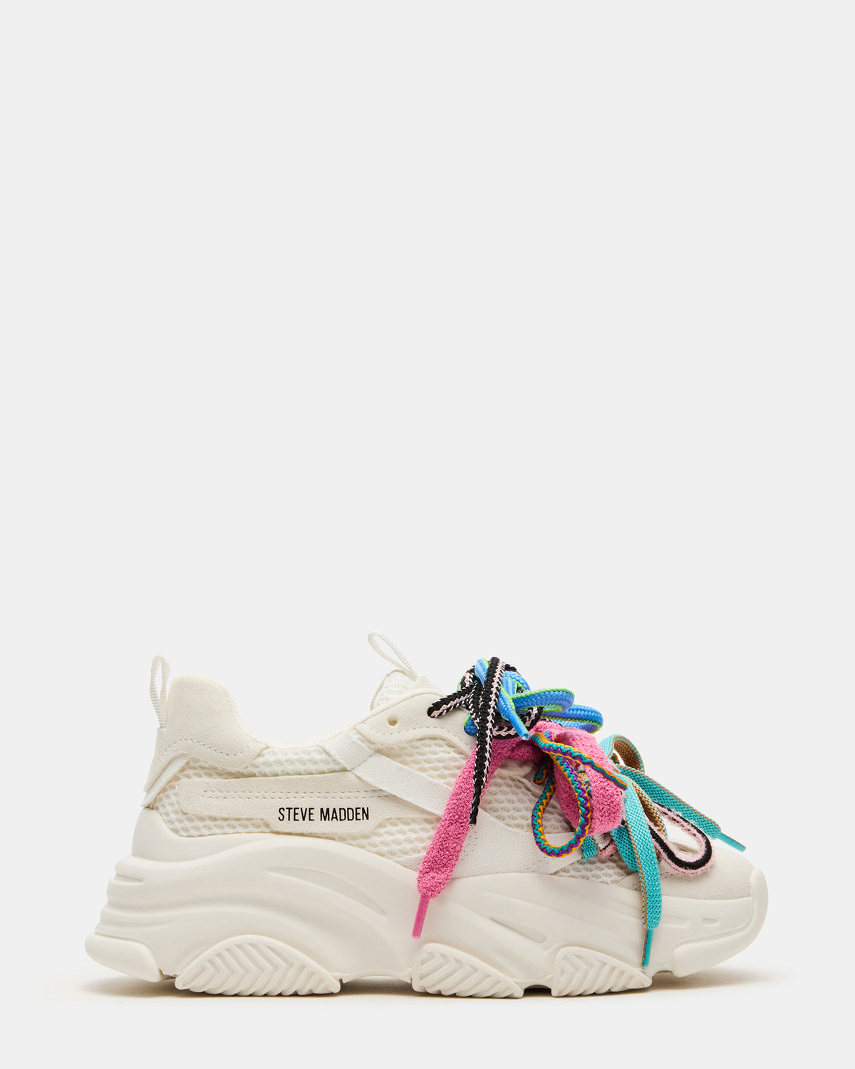 PRYCE White Low-Top Lace-Up Chunky Platform Women's Sneaker - Steve Madden