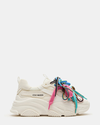 PRYCE White Low-Top Lace-Up Chunky Platform Women's Sneaker - Steve Madden