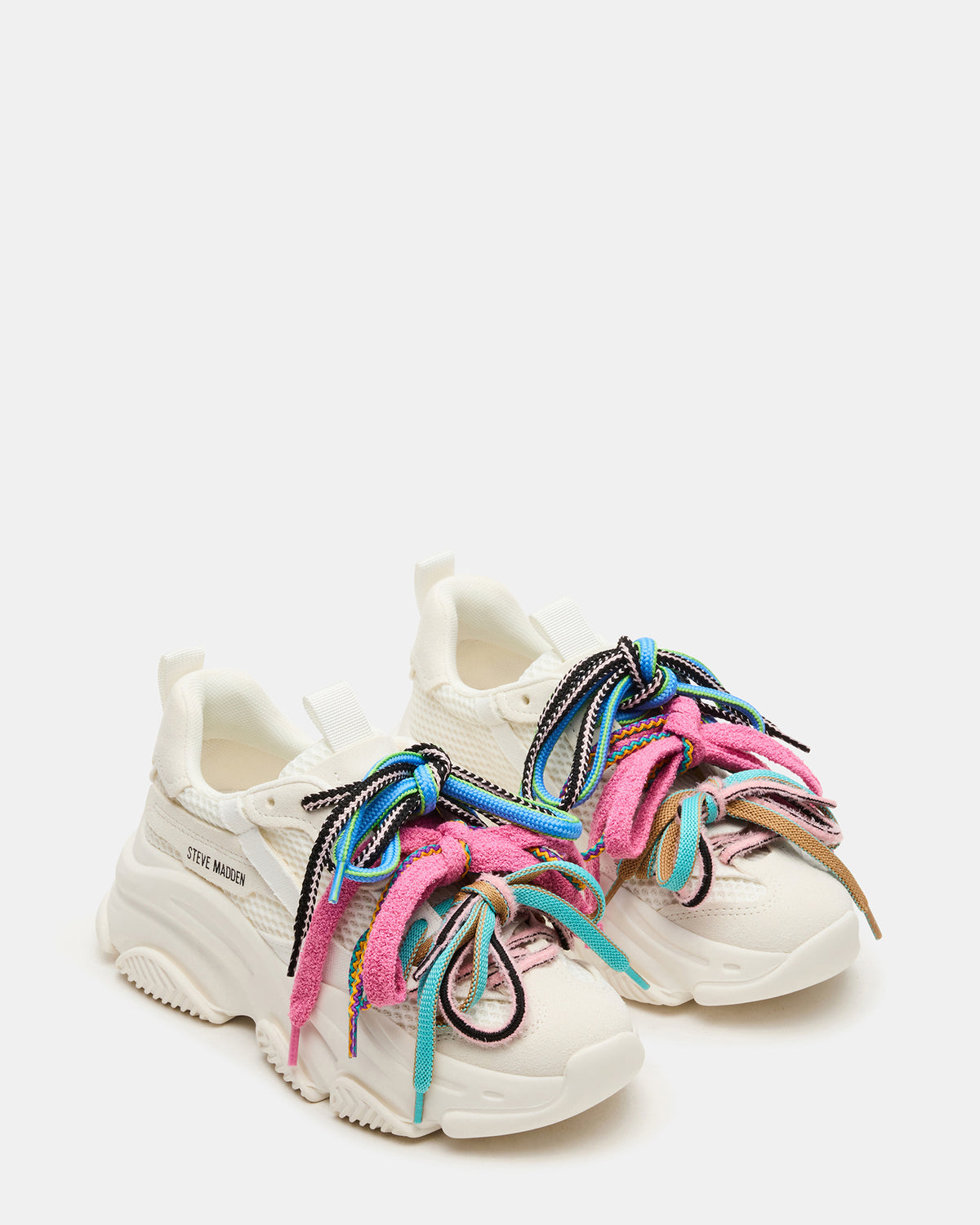 PRYCE White Low-Top Lace-Up Chunky Platform Women's Sneaker - Steve Madden