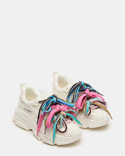 PRYCE White Low-Top Lace-Up Chunky Platform Women's Sneaker - Steve Madden