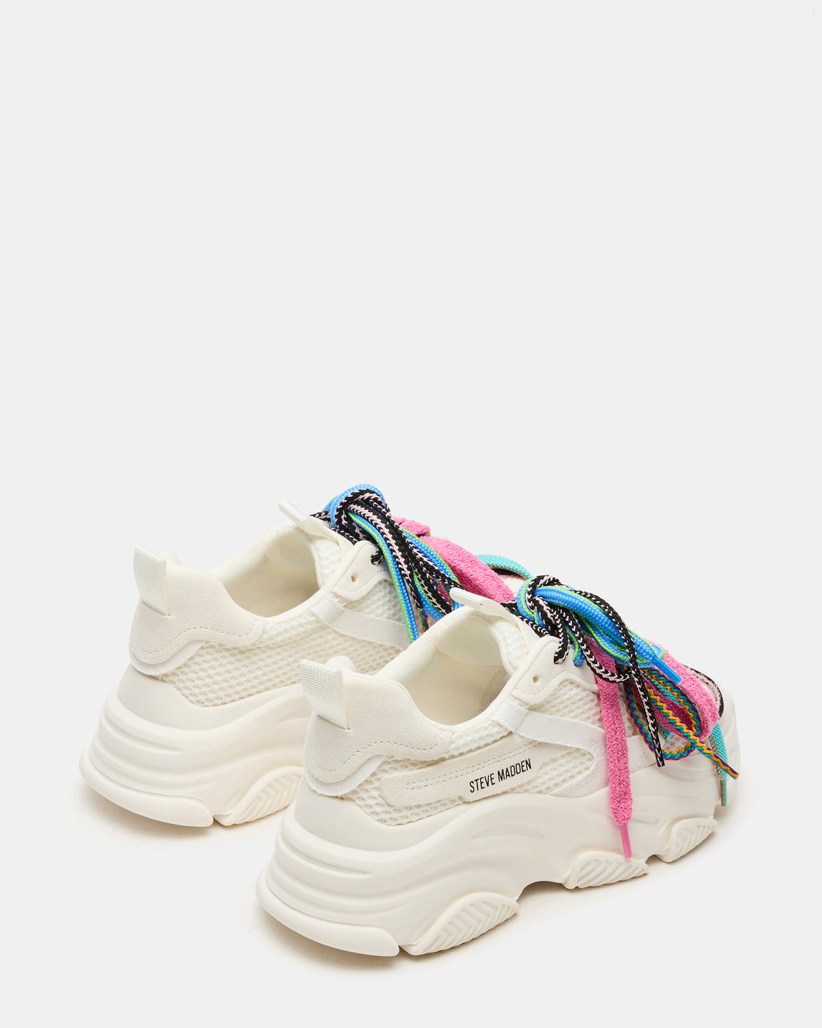 PRYCE White Low-Top Lace-Up Chunky Platform Women's Sneaker - Steve Madden