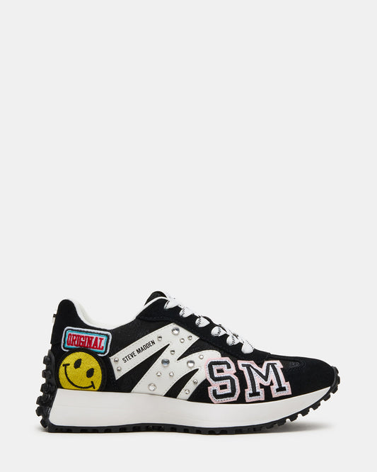 CAMPO Black Multi Patches Lace-Up Women's Sneaker - Steve Madden