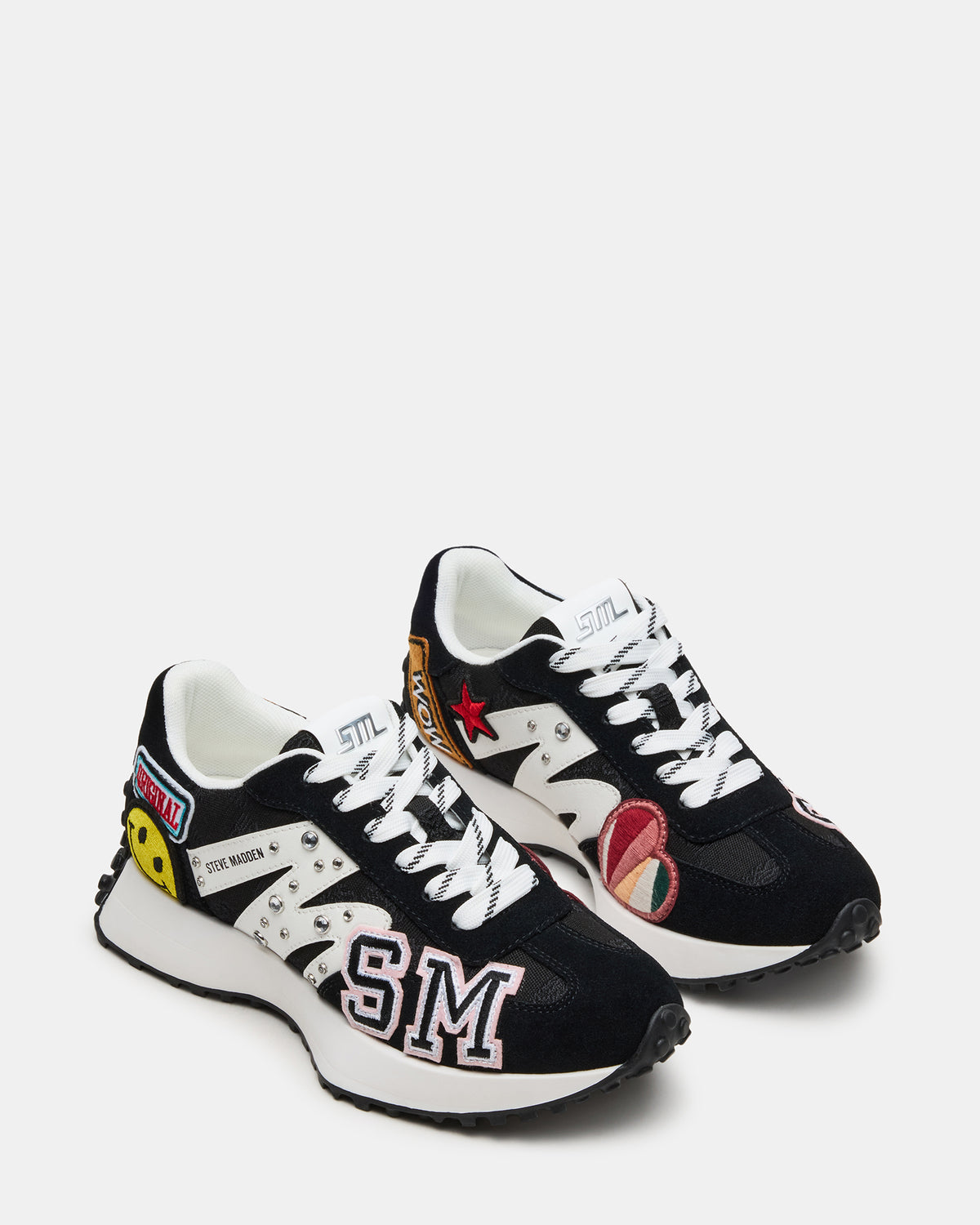 CAMPO Black Multi Patches Lace-Up Women's Sneaker - Steve Madden