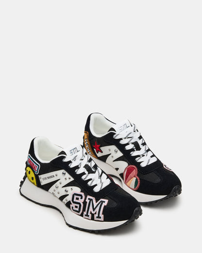 CAMPO Black Multi Patches Lace-Up Women's Sneaker - Steve Madden