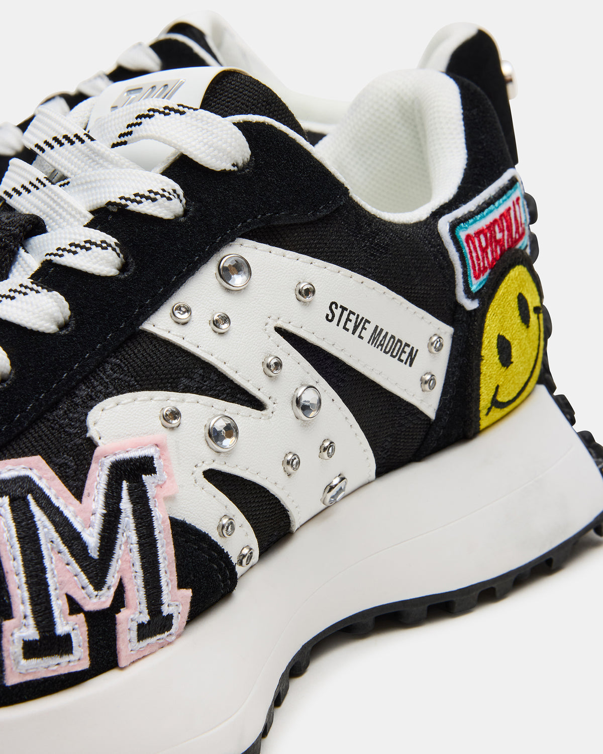 CAMPO Black Multi Patches Lace-Up Women's Sneaker - Steve Madden