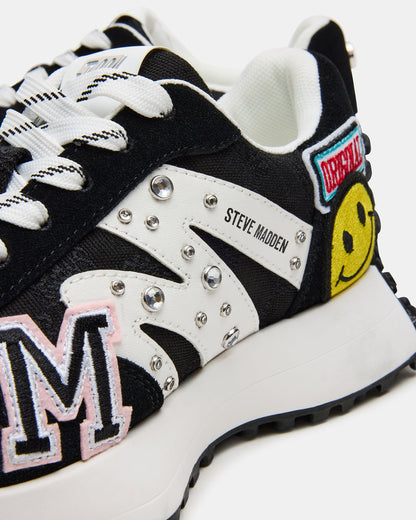 CAMPO Black Multi Patches Lace-Up Women's Sneaker - Steve Madden