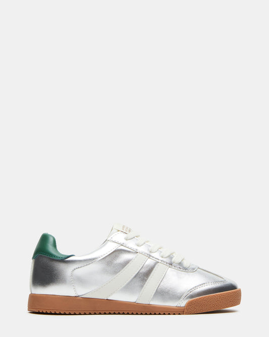 HUDSIN Silver Multi Women's Lace-Up Low-Top Sneaker - Steve Madden