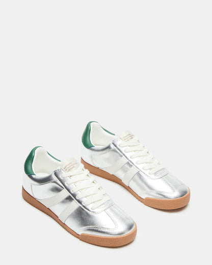 HUDSIN Silver Multi Women's Lace-Up Low-Top Sneaker - Steve Madden