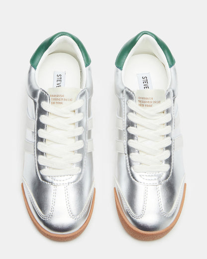 HUDSIN Silver Multi Women's Lace-Up Low-Top Sneaker - Steve Madden