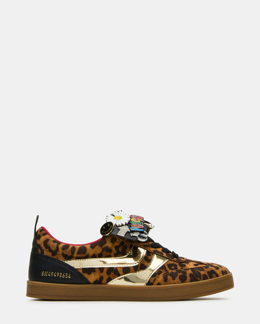 WYATT Leopard Lace-Up Low-Top Pin Women's Sneaker - Steve Madden