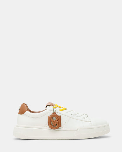 MARVIN White/Tan Low-Top Lace-Up Women's Sneaker - Steve Madden
