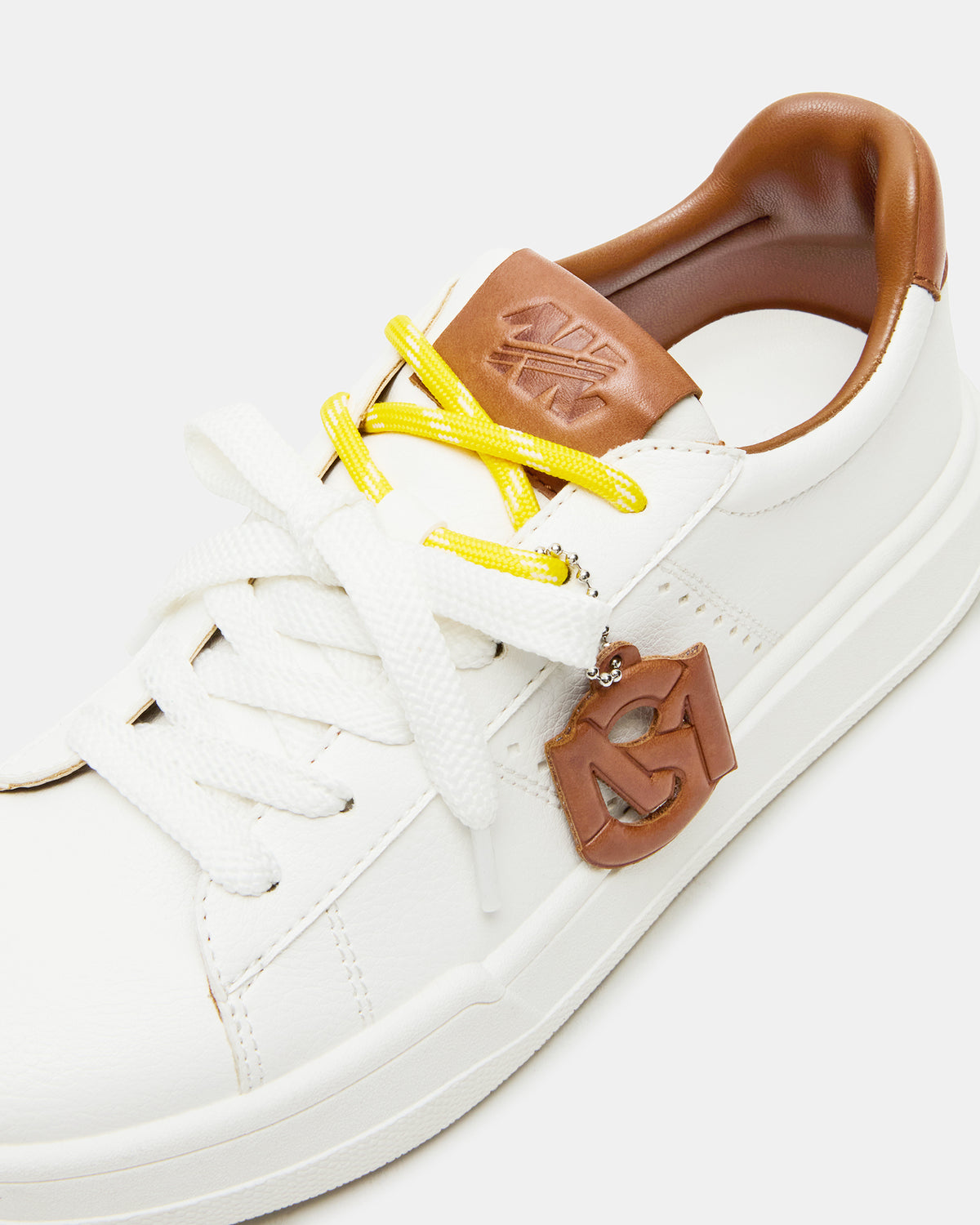 MARVIN White/Tan Low-Top Lace-Up Women's Sneaker - Steve Madden