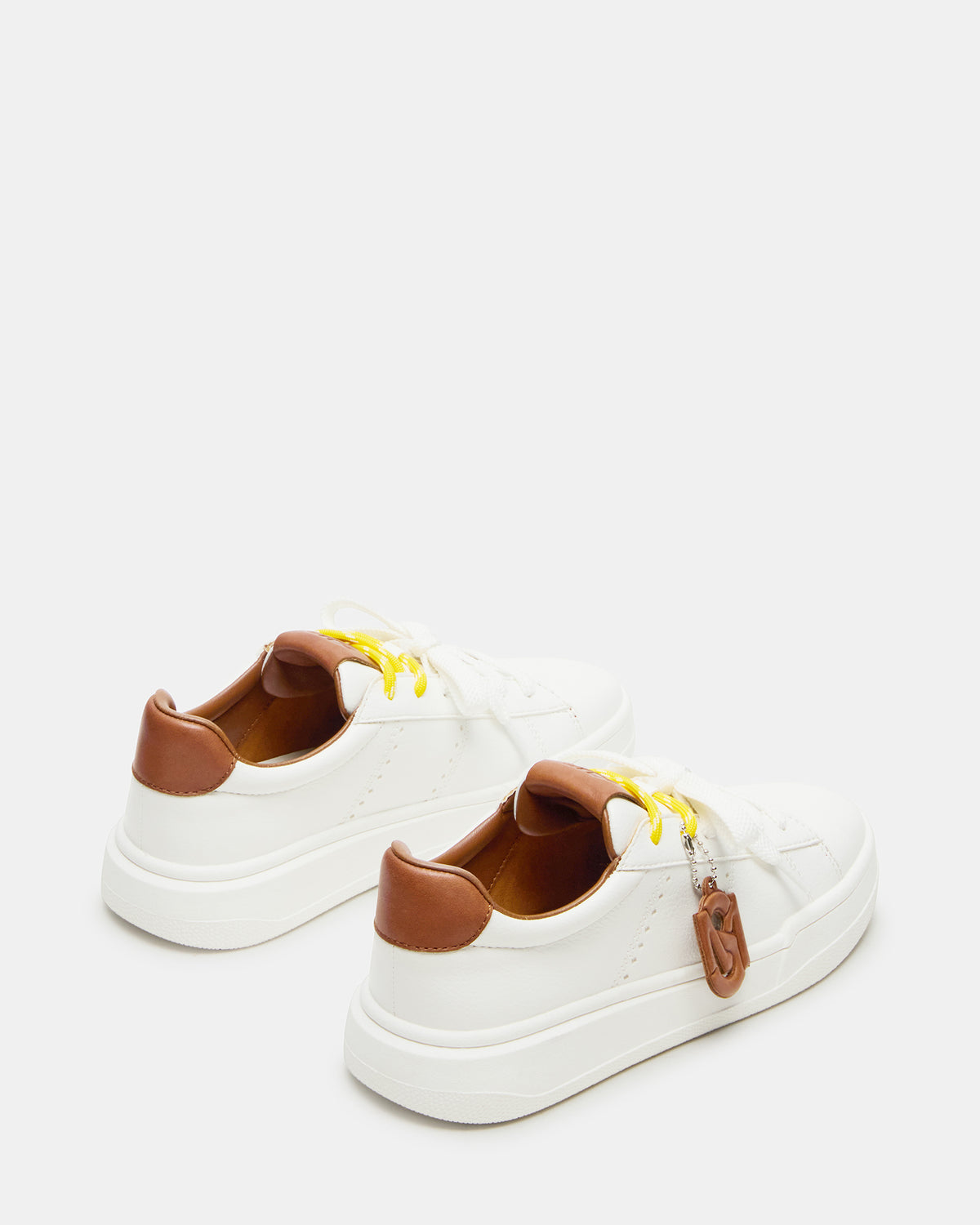 MARVIN White/Tan Low-Top Lace-Up Women's Sneaker - Steve Madden