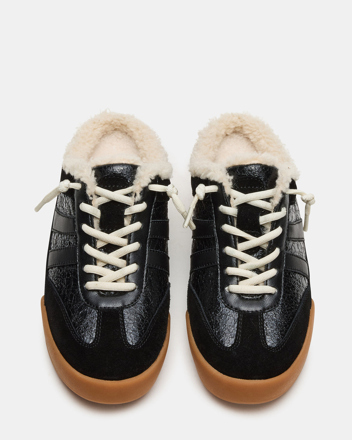 VANDY Faux Fur Black Multi Low-Top Lace-Up Mule Women's Sneaker - Steve Madden