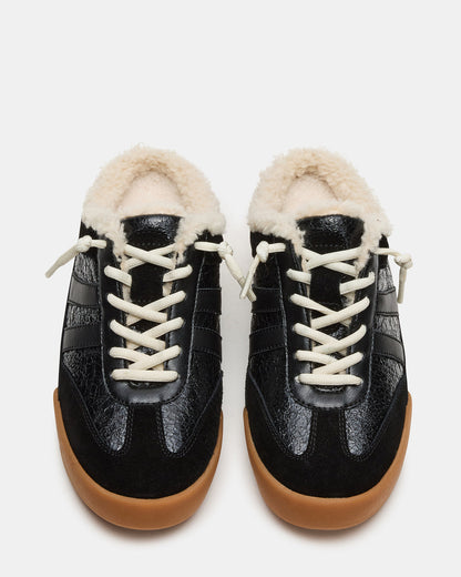 VANDY Faux Fur Black Multi Low-Top Lace-Up Mule Women's Sneaker - Steve Madden