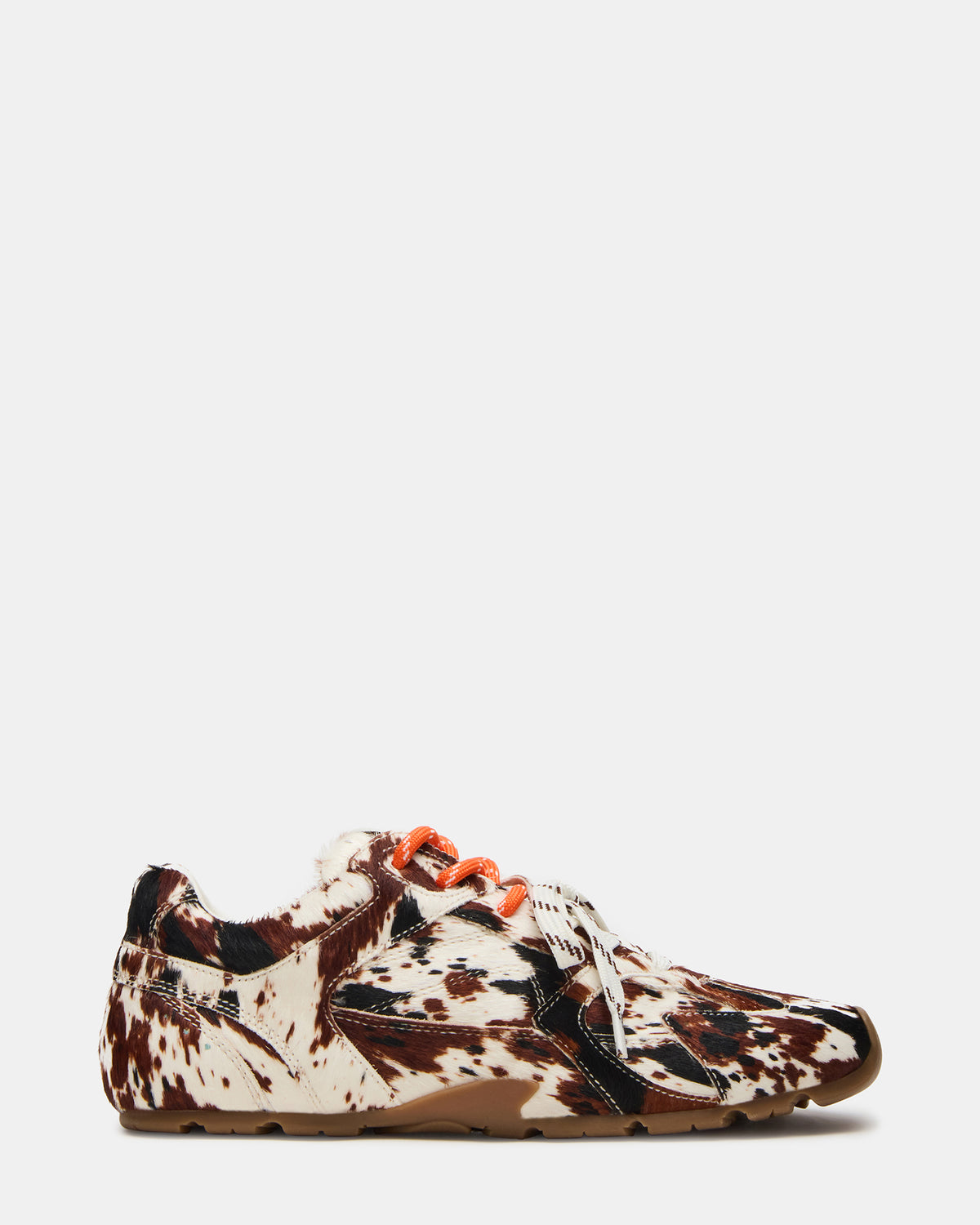 AZIEL Brown Cow Print Low-Top Lace-Up Women's Sneakers - Steve Madden