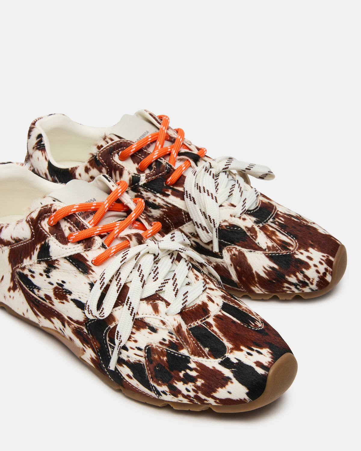 AZIEL Brown Cow Print Low-Top Lace-Up Women's Sneakers - Steve Madden